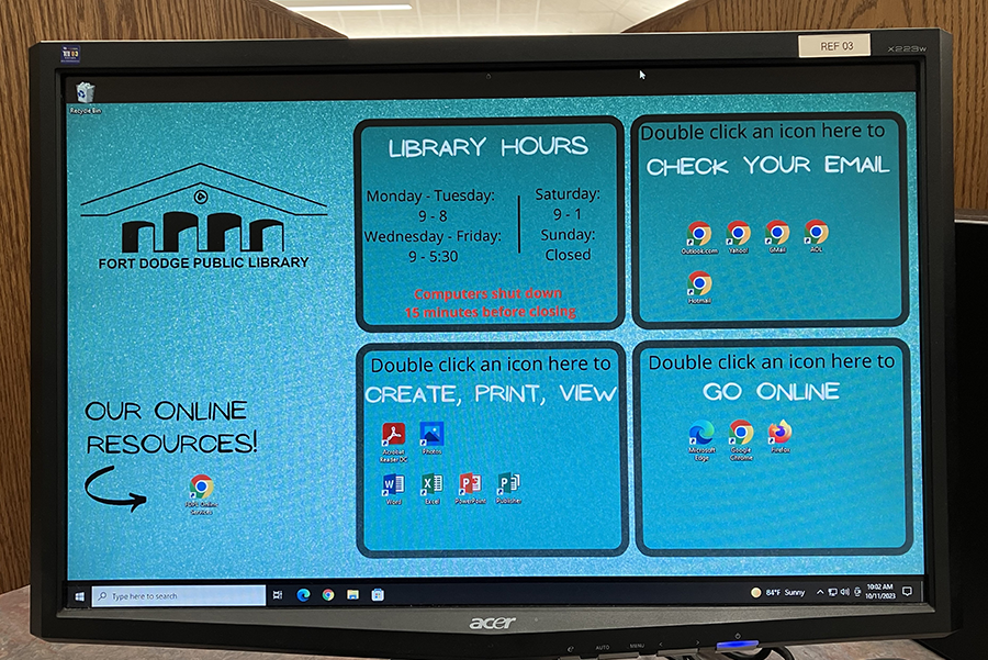 Public Computer desktop screen