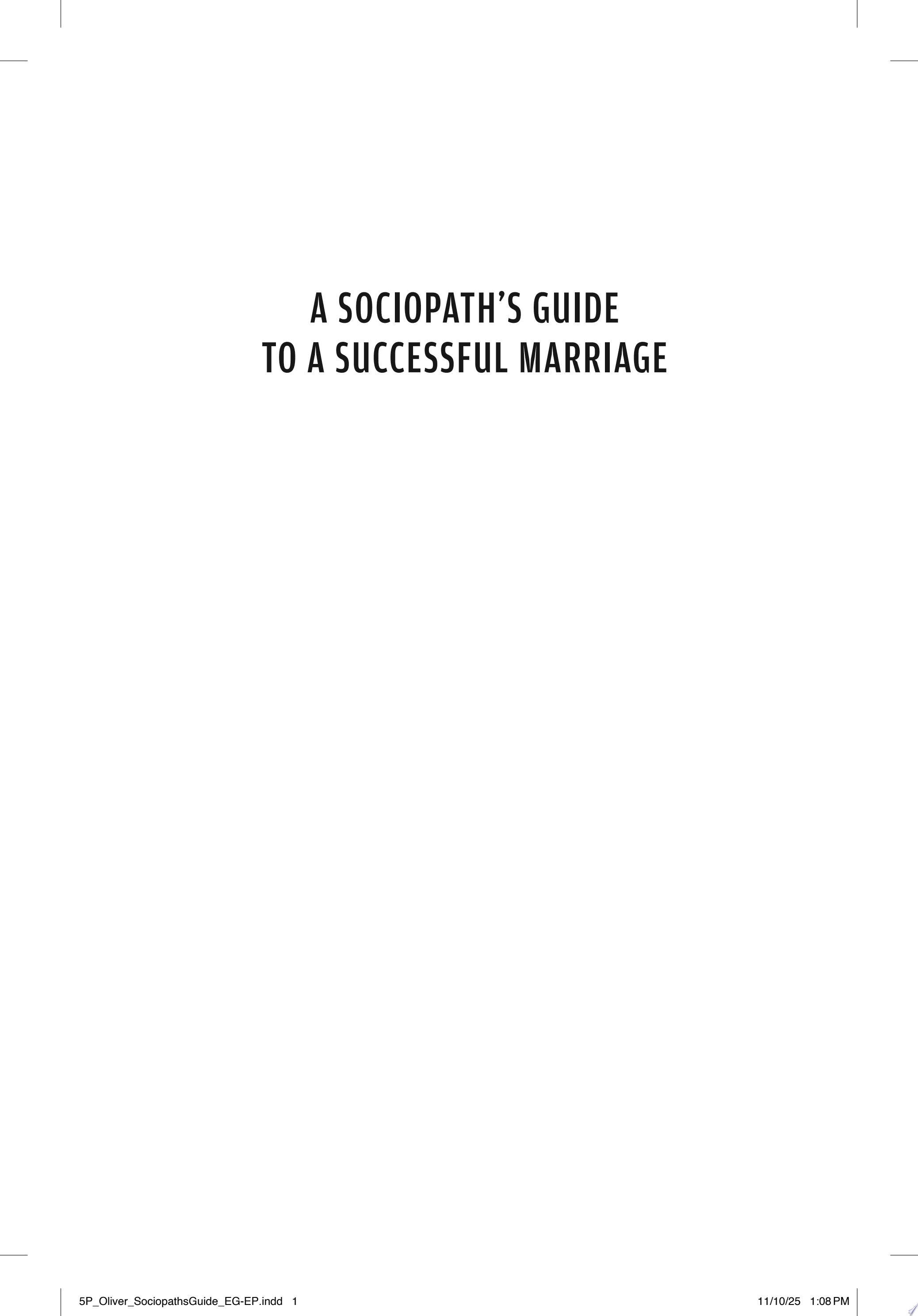 Image for "A Sociopath's Guide to a Successful Marriage"