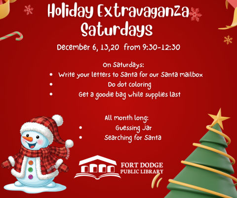 Write letters to Santa, do dot coloring, search for Santa, participate in our guessing jar, and get a goodie bag while supplies last. 
