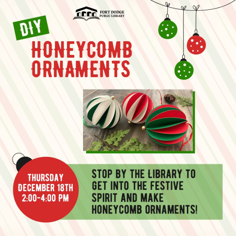 Honeycomb Ornament DIY Thursday, December 18th | 2:00-4:00 PM