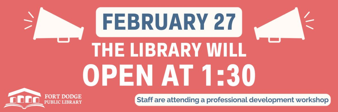 Library opening at 1:30
