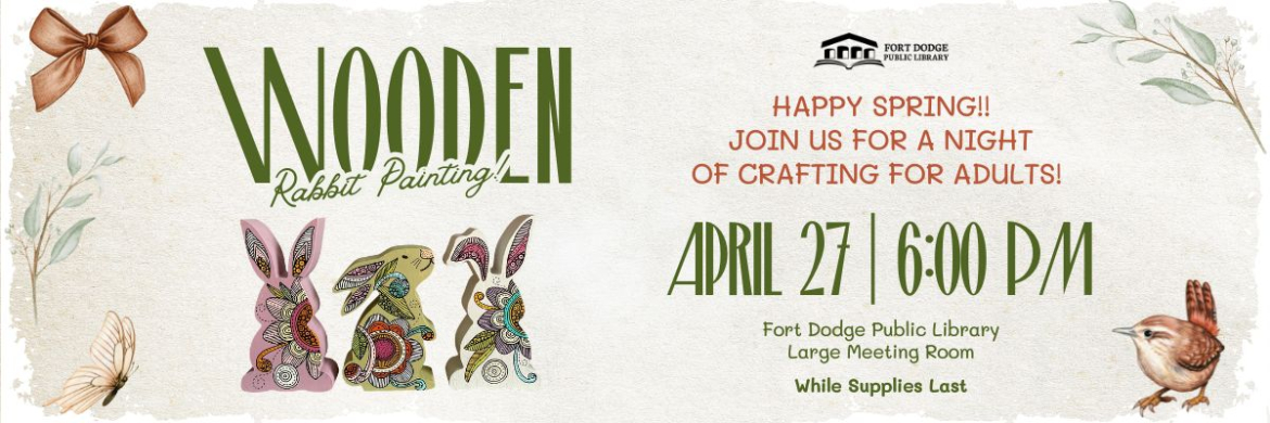 Painting Wooden Rabbits April 27 6 PM